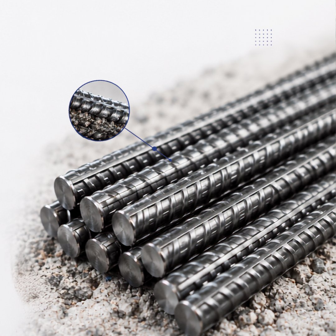 ARS TMT bar rib detail for concrete bonding