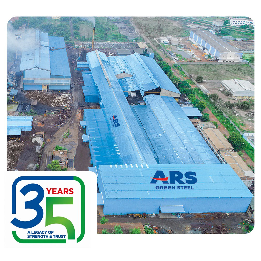 Aerial view of the ARS steel manufacturing facility in Gummidipoondi