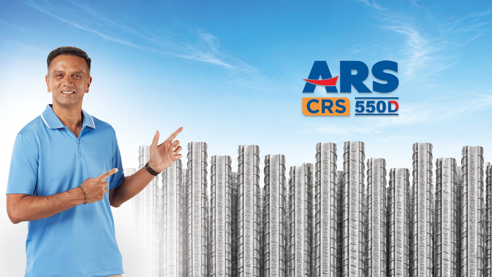 Rahul Dravid with ARS CRS 550D reinforcement bars
